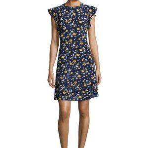 Michael Kors navy floral crepe dress